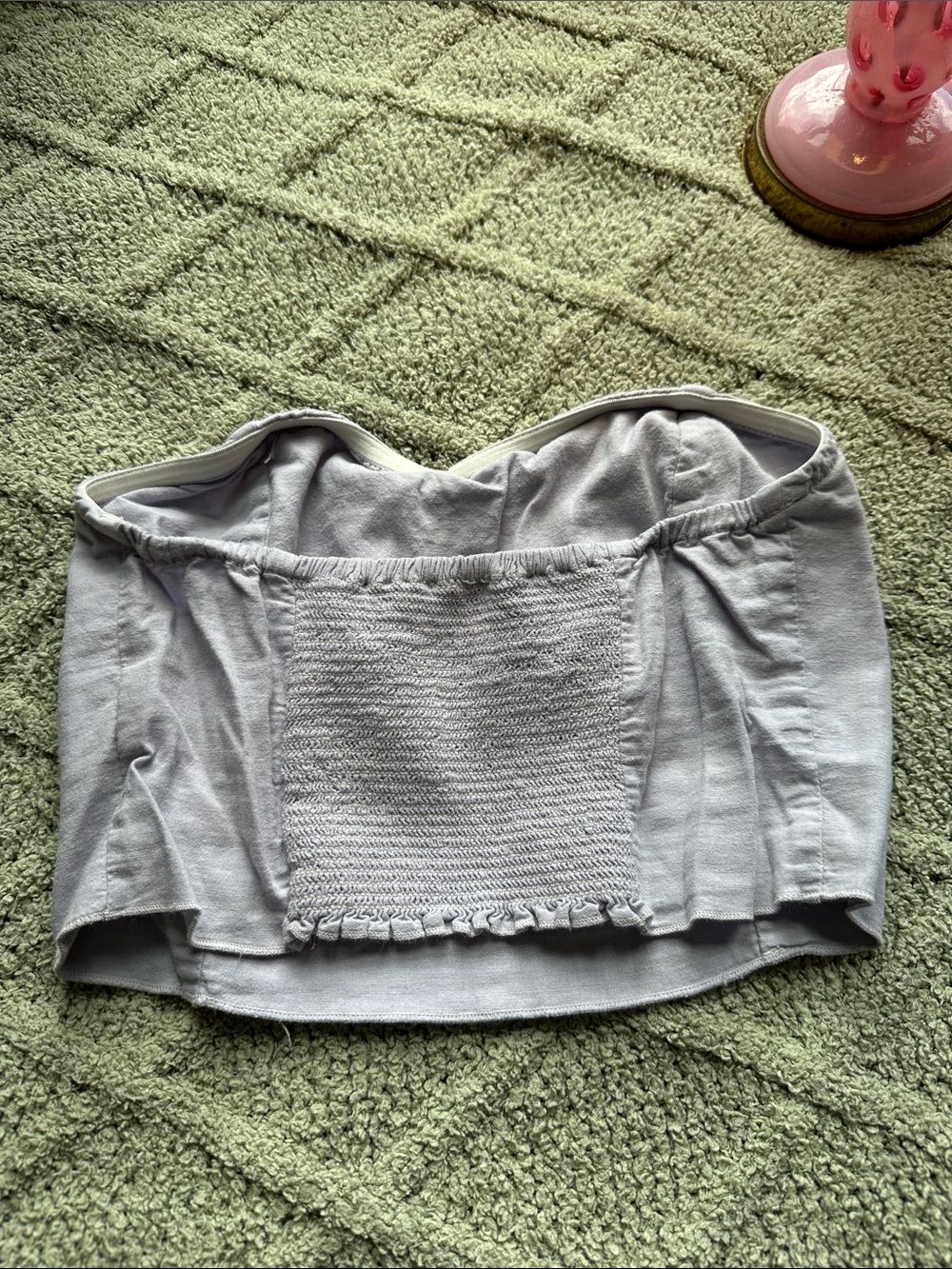 Brandy Melville Light Lavender Ruched Strapless Tank Top - Picture 2 of 4